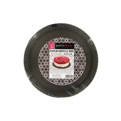 Plateau dentelle rond noir