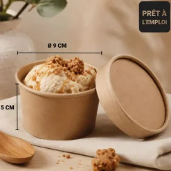 8 pots à glace 150 ml avec couvercle