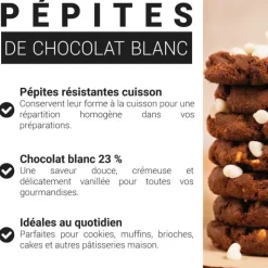 Pépites de chocolat blanc - 23% de cacao - 250g