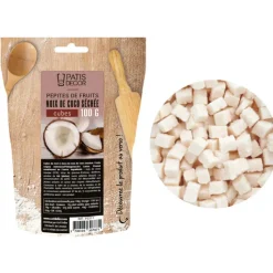 Pépites de fruits noix de coco séchée cubes 100 g