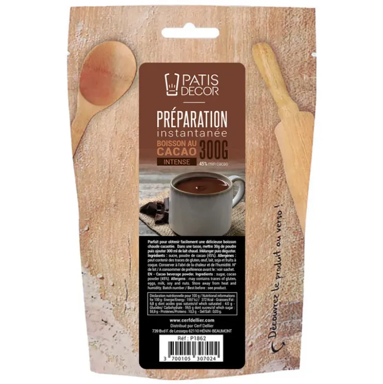 Préparation instantanée pour boisson au cacao intense - 300 g