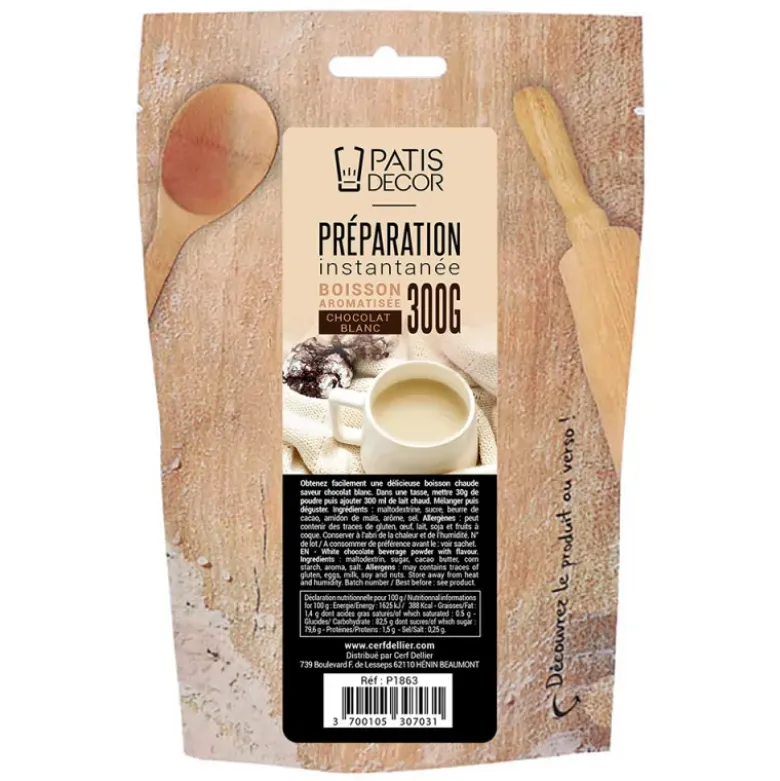 Préparation instantanée pour boisson saveur chocolat blanc - 300 g