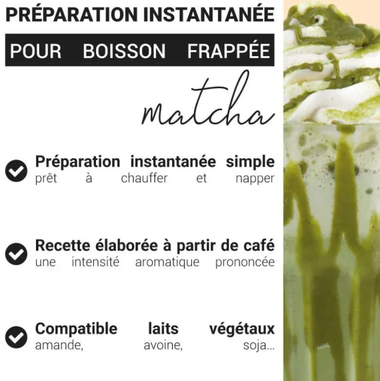 Préparation instantanée pour boisson frappée au matcha - 320 g