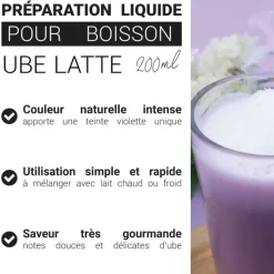 Préparation liquide pour boisson Ube Latte 200mL