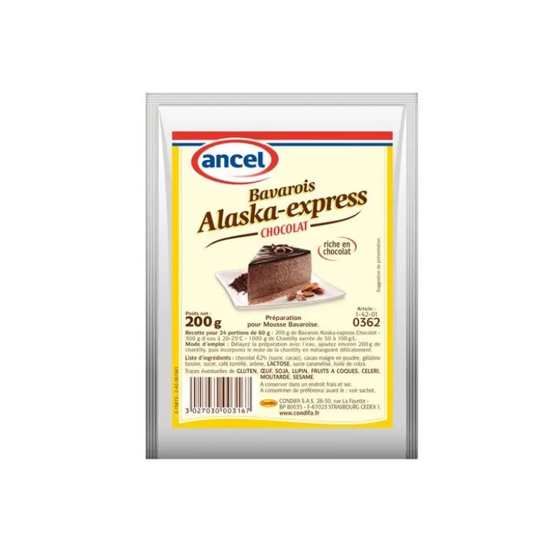 Préparation mousse bavaroise chocolat Alaska 200 g