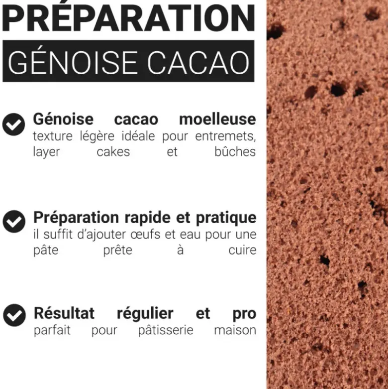 Préparation pour génoise au cacao
