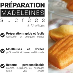 Préparation pour madeleines sucrées
