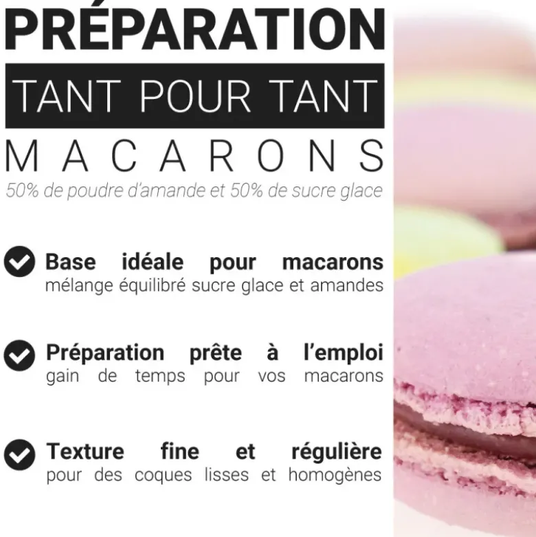 Préparation tant pour tant macarons 300g - DDM 03/26