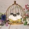Présentoir cage à oiseaux doré 25 cm
