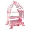 Présentoir cage à oiseaux rose