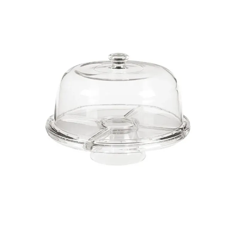 Présentoir cloche à gâteau sur pied 28 cm