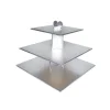 Présentoir cupcakes argent carré - hauteur 33 cm