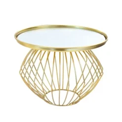 Présentoir gâteau miroir pied boule doré ø 26 cm
