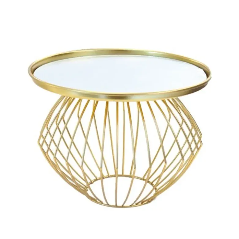 Présentoir gâteau miroir pied boule doré ø 26 cm