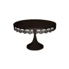 Présentoir gâteau noir broderie Ø 30 cm - hauteur 19 cm