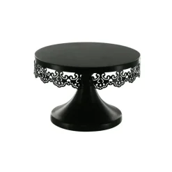 Présentoir gâteau noir broderie Ø 18 cm