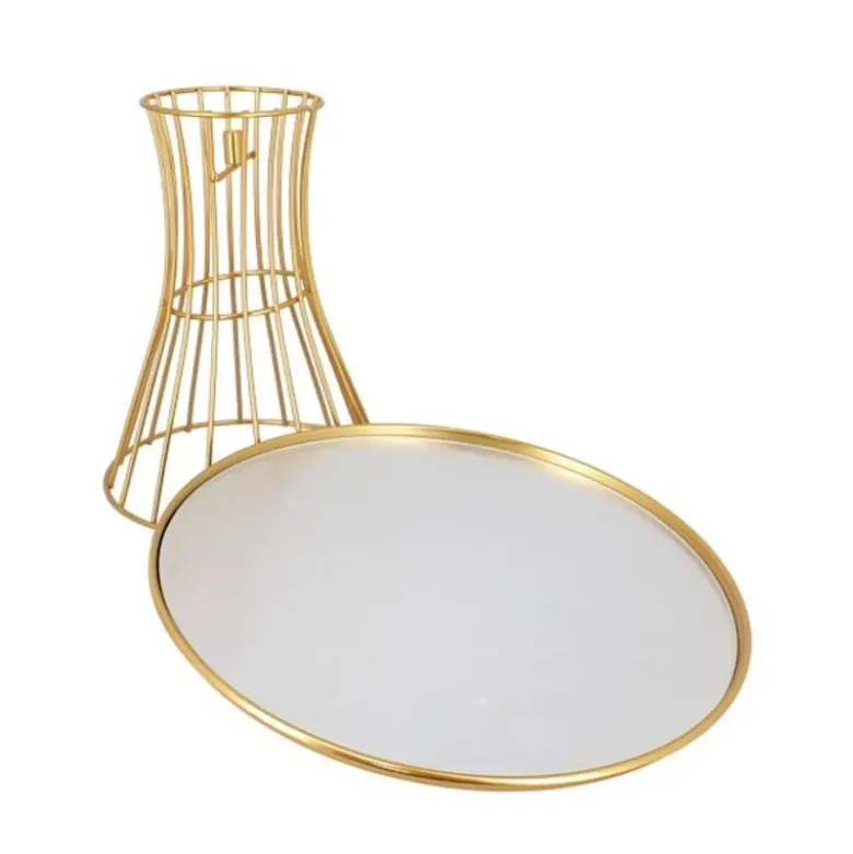 Présentoir gâteaux miroir doré 25 cm