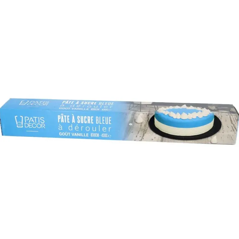 Pâte à sucre bleue étalée - DDM 10/26