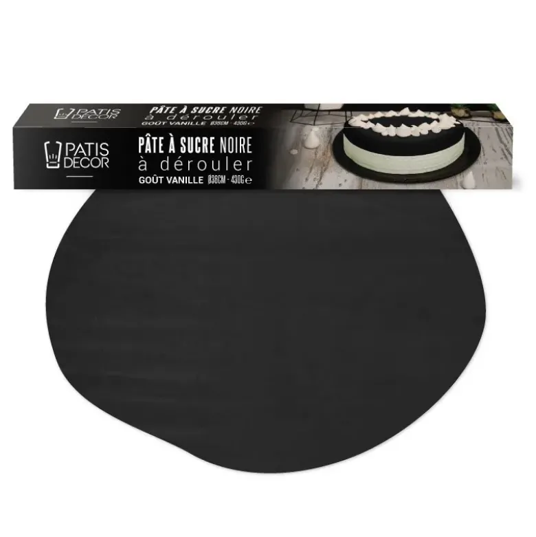 Pâte à sucre noire étalée - DDM 12/26