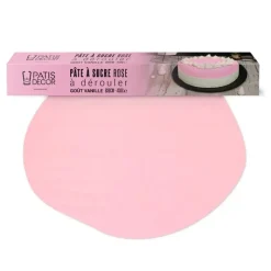 Pâte à sucre rose étalée - DDM 09/26