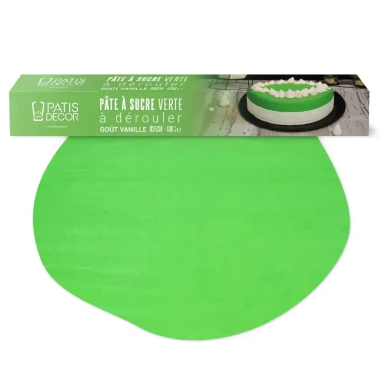Pâte à sucre verte étalée - DDM 02/26