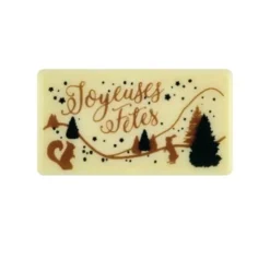 Rectangles chocolat blanc Joyeuses Fêtes (x 64)