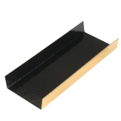 Rectangles rainés en carton or et noir (x200)