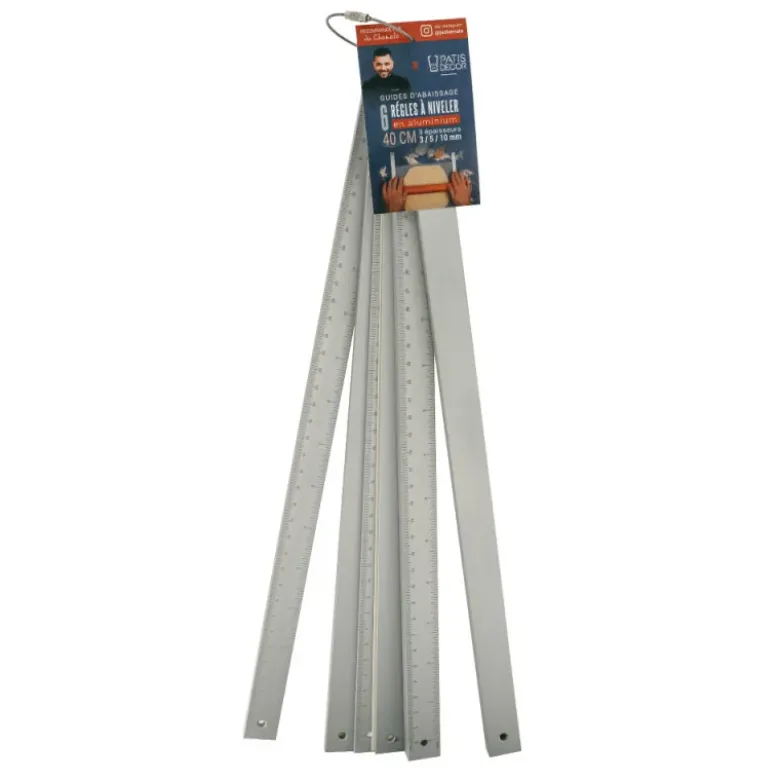 6 règles à niveler en aluminium 40cm