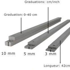 6 règles à niveler en aluminium 40cm