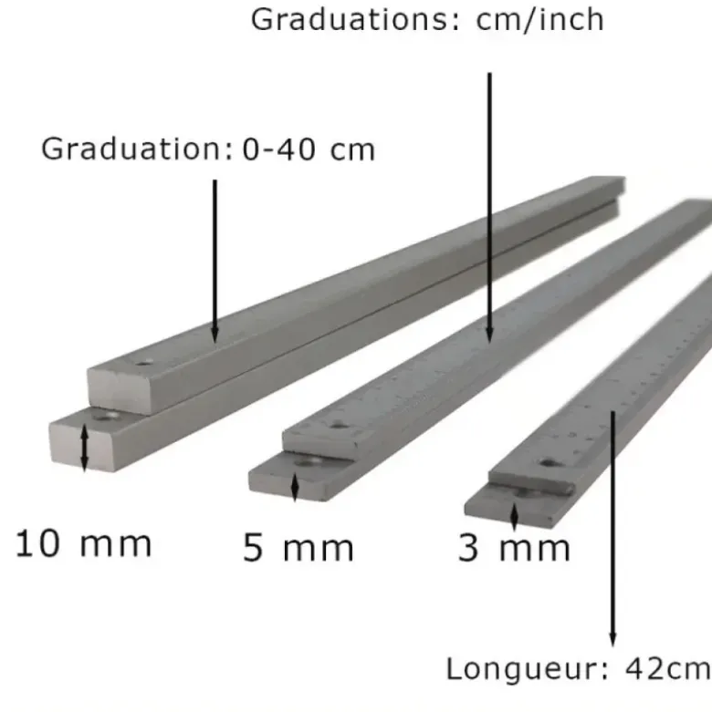 6 règles à niveler en aluminium 40cm