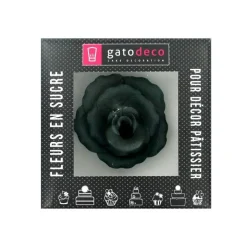 Rose noire en pastillage 9 cm