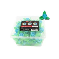 Roses bleues et feuilles en azyme (x80)