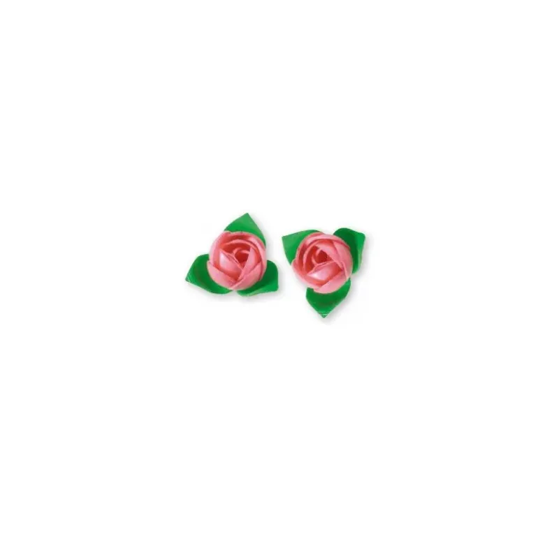 Roses roses avec feuilles x10