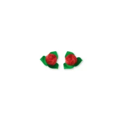 Roses rouges avec feuilles (x10)