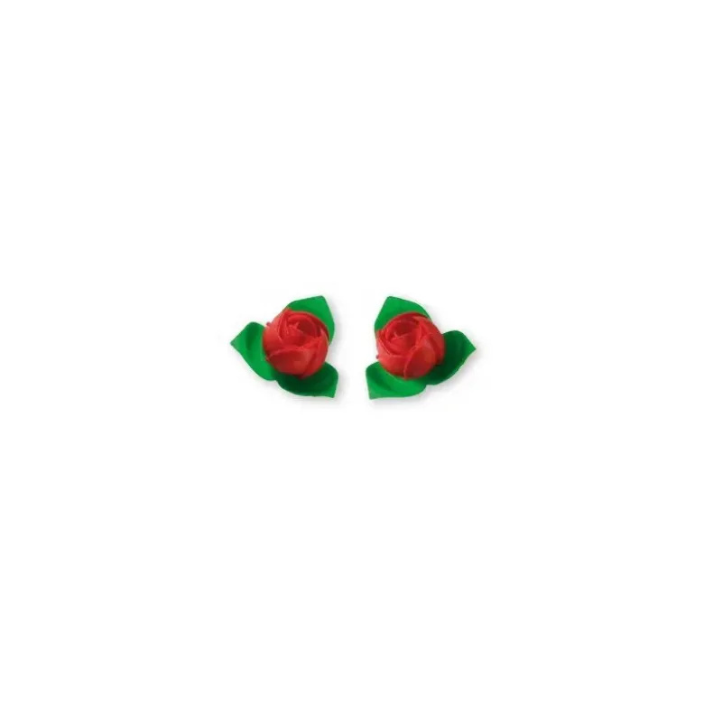 Roses rouges avec feuilles (x10)