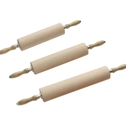rouleau à pâte avec poignées en hêtre diamètre 8 cm 35 cm