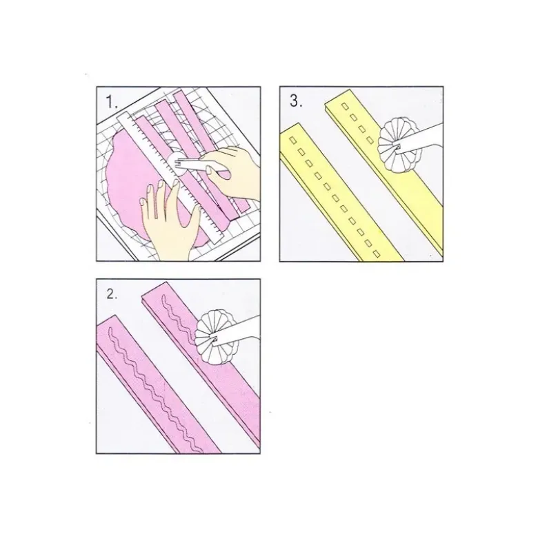 Roulette 3 motifs pâte à sucre