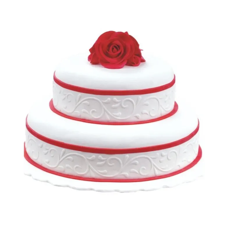 Ruban pâte à sucre blanc arabesques (1,25 m)