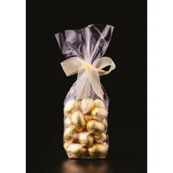 Sachets polypropylène 12 x 26cm fond carton + liens (x10)