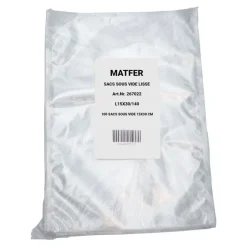 100 sacs sous-vide lisse 90 microns 20 x 30 cm