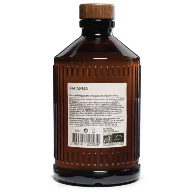 Sirop de bergamote bio brut - 400 ml