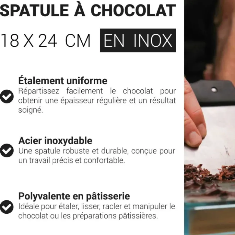 Spatule à chocolat inox 18 x 24 cm