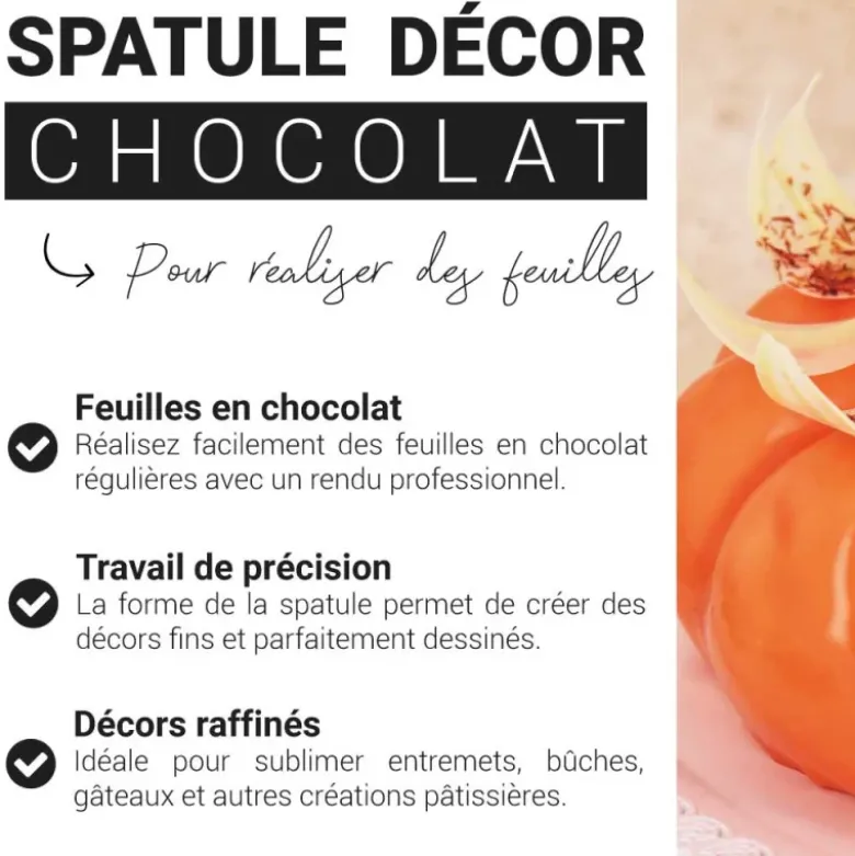 Spatule à former les feuilles en chocolat 23 mm
