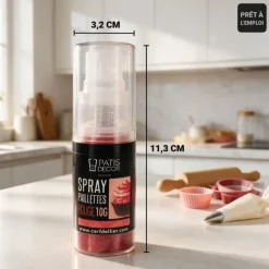 Spray de paillettes rouges 10g