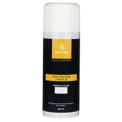 spray pour décors velours en chocolat velours choco blanc 400 ml