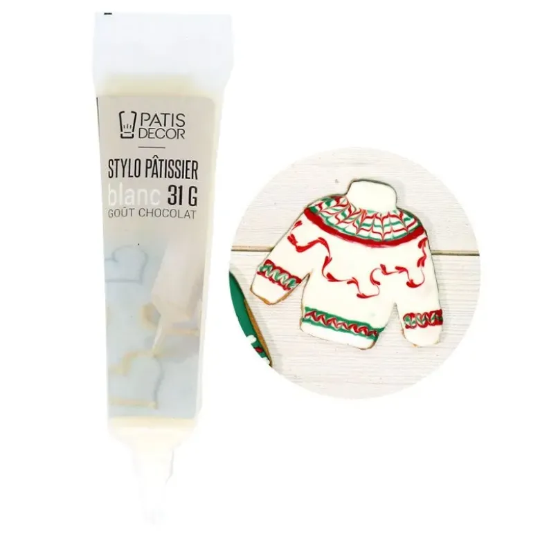 Stylo pâtissier blanc goût chocolat