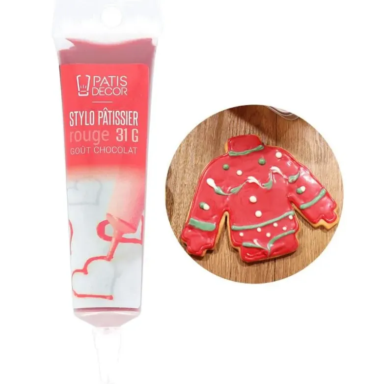 Stylo pâtissier rouge goût chocolat