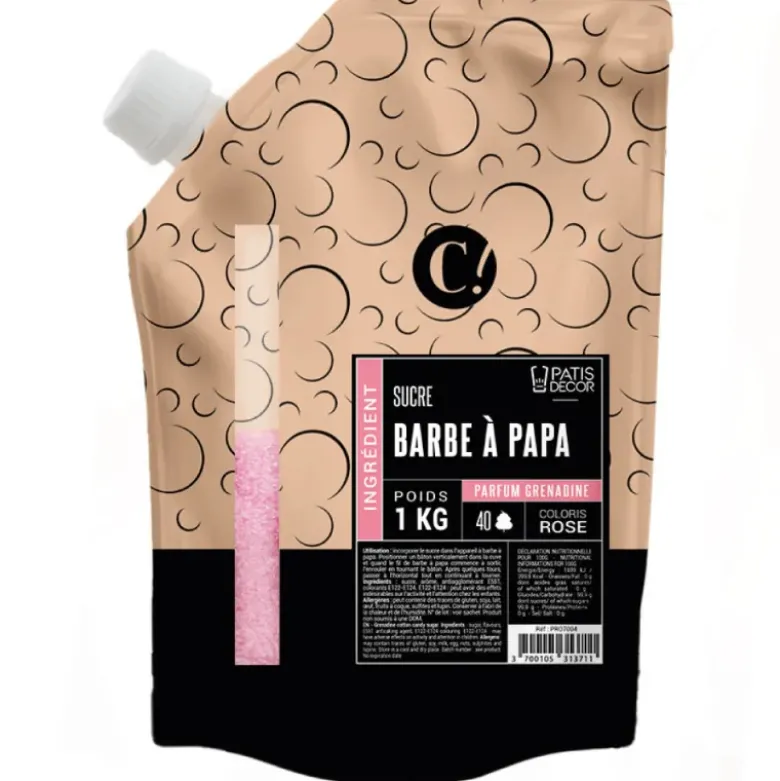 Sucre barbe à papa parfum grenadine