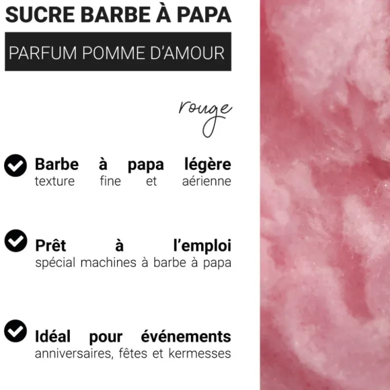 Sucre barbe à papa parfum pomme d'amour