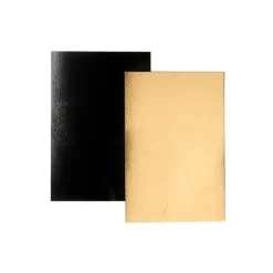 Supports cartonnés à gâteaux rectangles or et noir 60 x 40 cm (x3)